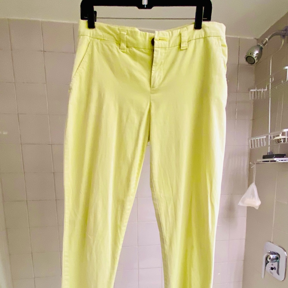 GAP Khaki Neon Yellow Straight Leg Cotton pants.